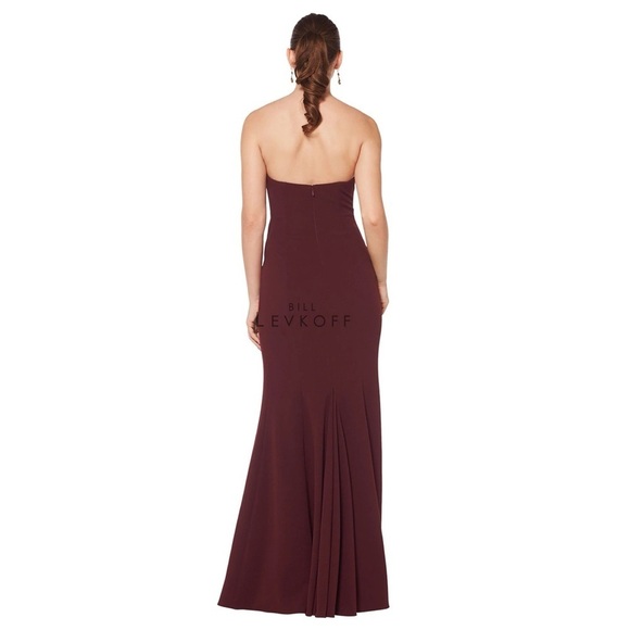 NWT Bill Levkoff Bridesmaid Dress 1619 Wine Burgundy Cherry Red - Picture 2 of 15
